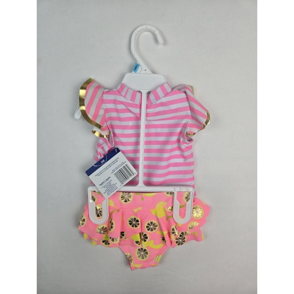Wetsuit Club kids bathing suit girls NWT size 6M Rashti Baby lemon 2 piece upf50